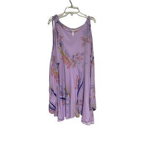 Free people Women's Cold Shoulder Ruffled Long Sleeve Dress Purple Size S